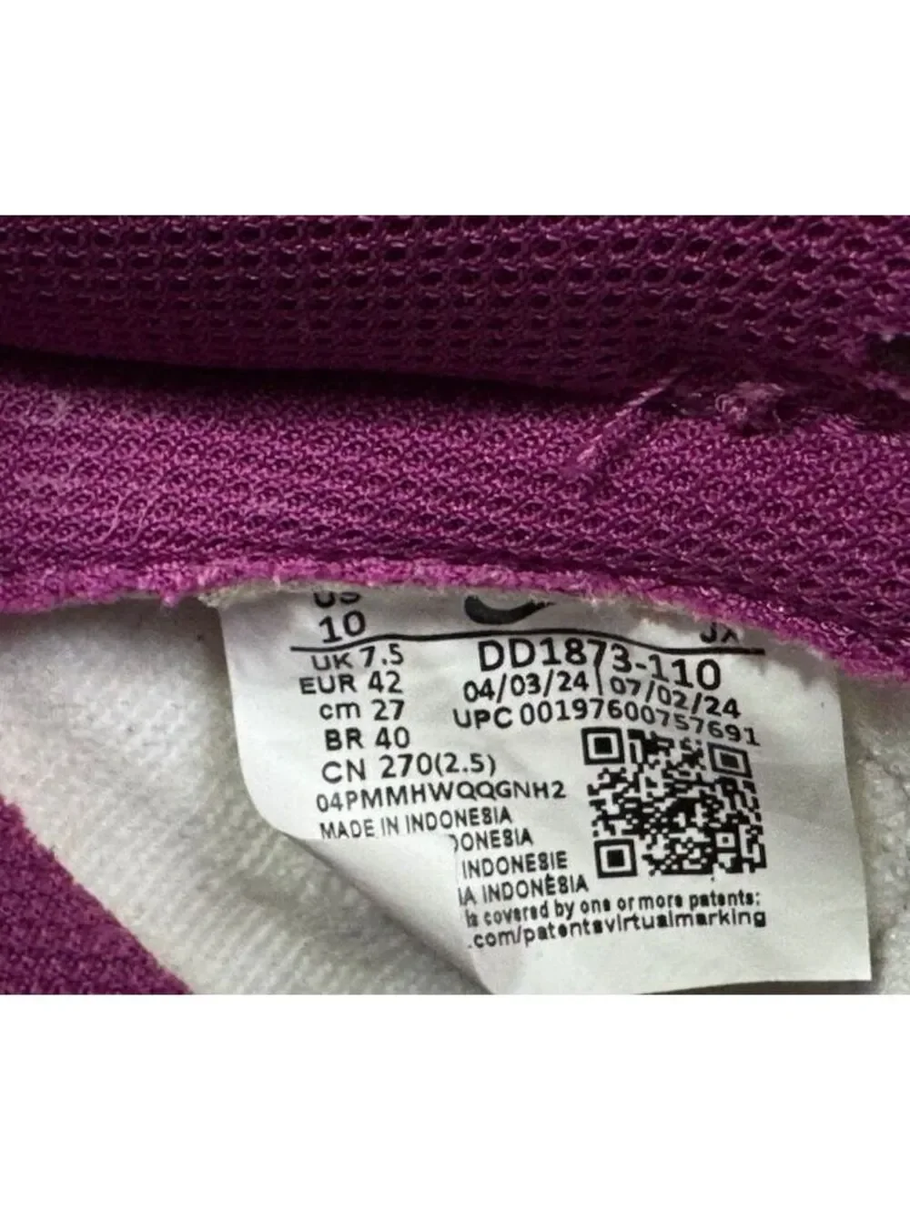 Nike Dunk Low Women Size 10 Active Fuchsia White DD1873-110 Pink Sneakers 2251